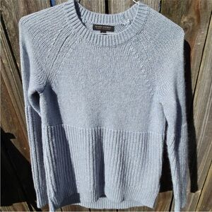 Banana Republic Light Blue Italian Yarn Wool Chunky Knit Pullover Crew Sweater